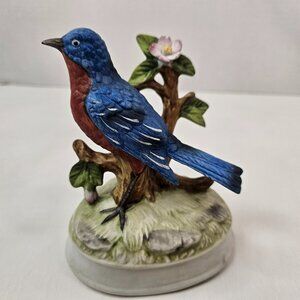 Vintage Gorham Bluebird Music Box Porcelain Decor Figurine Works Japan
